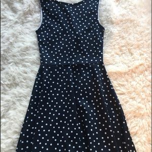 Navy blue polkadot dress